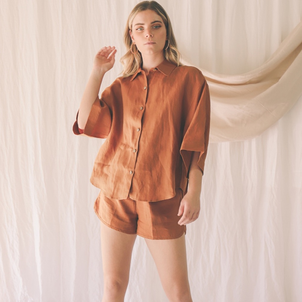 I Love Linen Ruby Shirt in Ochre